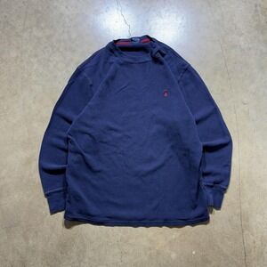 Polo Ralph Lauren Pajama Top Mens XL Blue Sleepwear Waffle Knit Long Sleeve